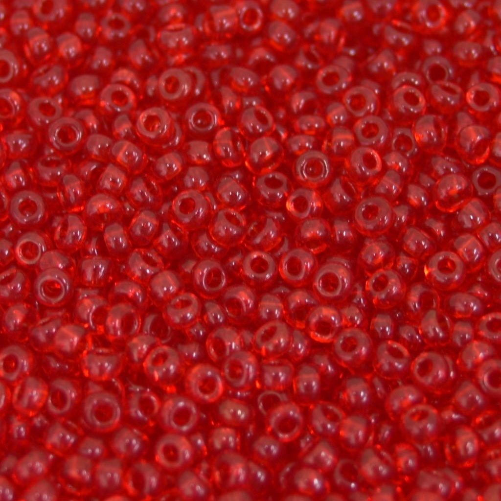 Miçanga 9/0 Transparente Especial Vermelho 708761