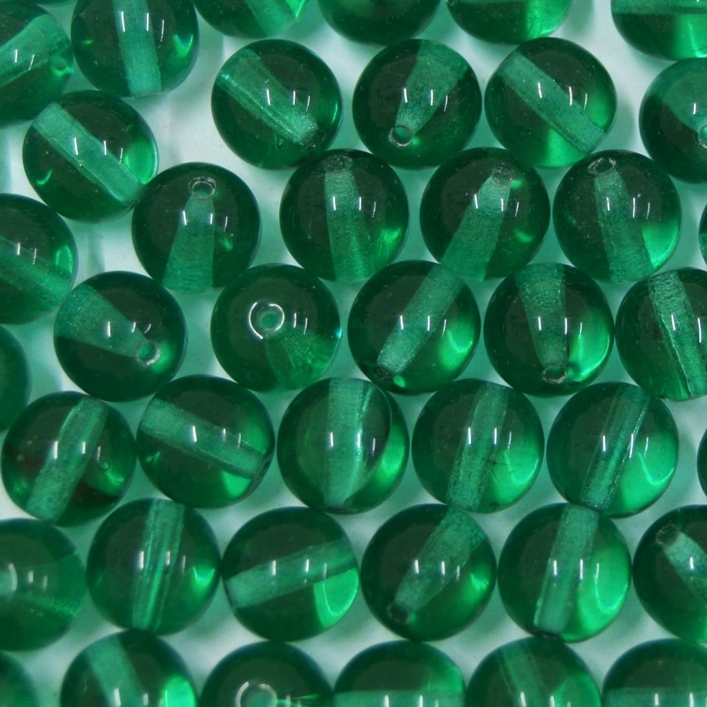 Conta de vidro Transparente Verde Escuro 8 mm 711275