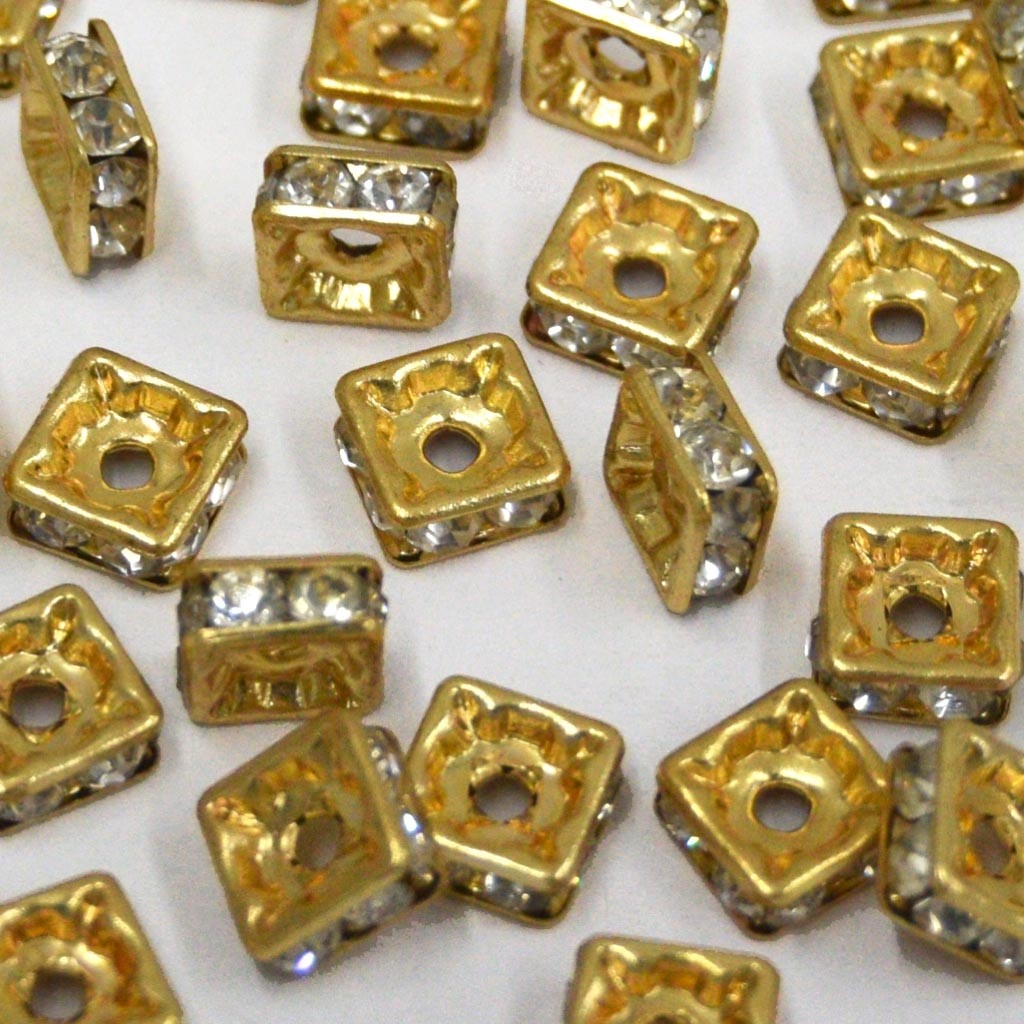 Rondela Strass 6 x 6 mm Dourado  711962