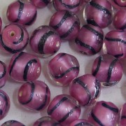 Murano Italiano Decorado Filetado Rosa 10 mm 709288