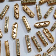 Entremeio Strass Bridge Dourado 21 x 6 mm 710443