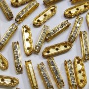 Entremeio Strass Bridge Dourado 21 x 6 mm 710924