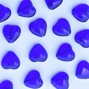 Enfeite Murano de Vidro Coração Tcheco 10 x 10 mm Transparente Azulão 711127