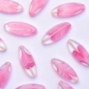 Enfeite Murano de Vidro Tcheco Pétala  20 x 8 mm Rosa 711986