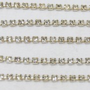 Fio de metal banhado em Níquel com strass cristal transparente ss 12 = 3 mm 712219